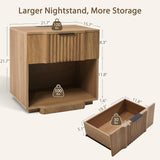 Fluted Night Stand with 20W Fast Charging Station