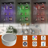 YECHEN Glass Display Cabinet with LED Lights | Tempered Glass Curio Cabinet