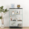 YECHEN Glass Display Cabinet with LED Lights | Tempered Glass Curio Cabinet
