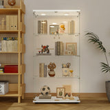 YECHEN 65" Smart Glass Display Cabinet | Bluetooth LED Lights, Music Sync & Swivel Casters – 4-Tier Curio Cabinet