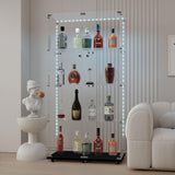 YECHEN 65" Smart Glass Display Cabinet | Bluetooth LED Lights, Music Sync & Swivel Casters – 4-Tier Curio Cabinet