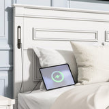 Farmhouse Bed Frame with Storage Drawers & LED Lights | Solid Pine Wood