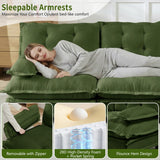 Modular Sectional Sofa with Cloud Cushions | Chenille Fabric | 2/3/4 Seater with Ottoman Options