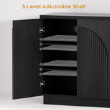 Arched Reeded Design Sideboard Buffet Cabinet