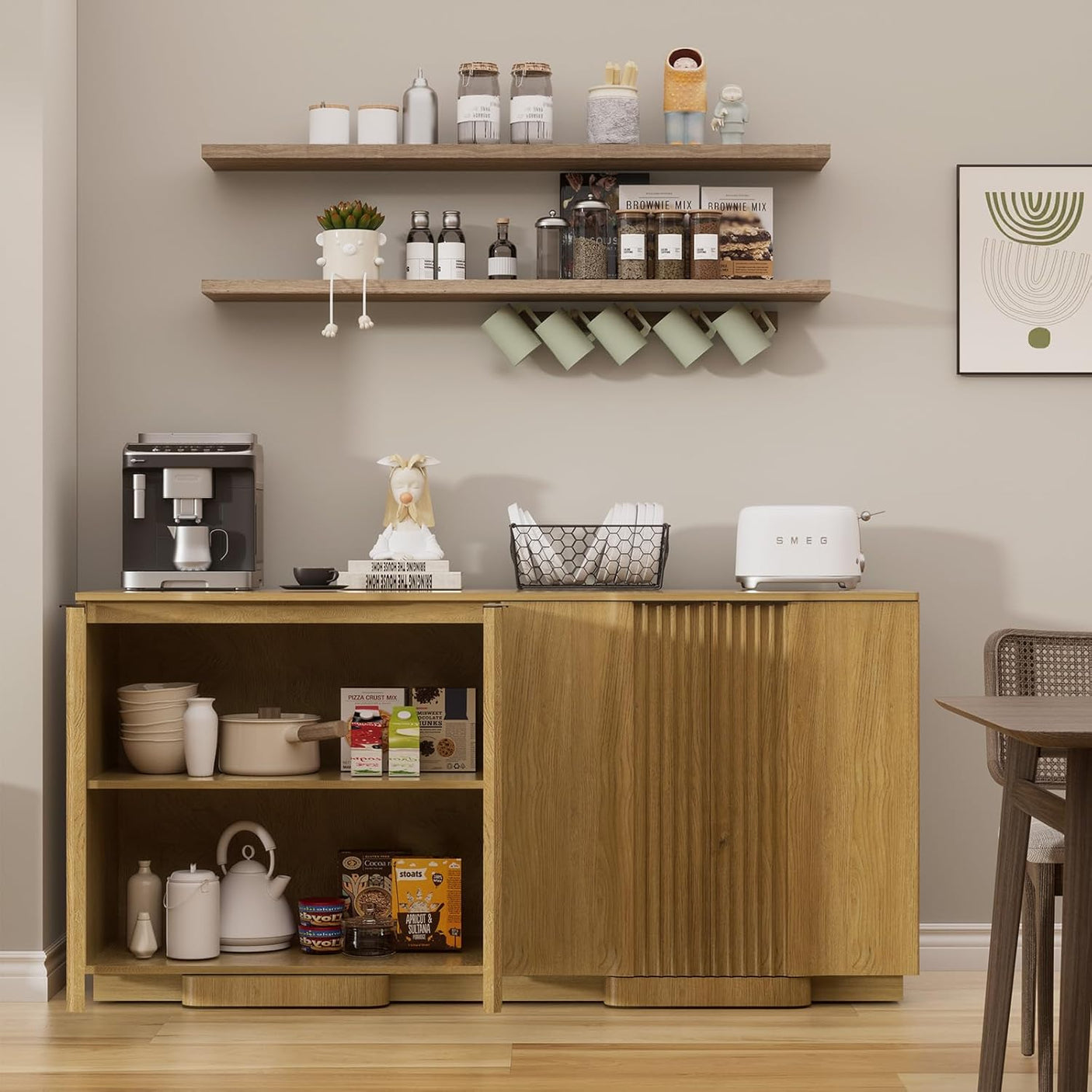 31.5" Modern Buffet Cabinet  With Storage