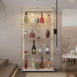 YECHEN 65" Smart Glass Display Cabinet | Bluetooth LED Lights, Music Sync & Swivel Casters – 4-Tier Curio Cabinet