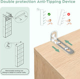 Mirror Shoe Cabinet with 5 Flip Drawers