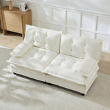 Modular Sectional Sofa with Cloud Cushions | Chenille Fabric | 2/3/4 Seater with Ottoman Options