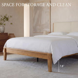 Yechen Bamboo Bed Frame – Japanese Joinery, Linen Headboard, Queen & King