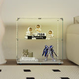 2-Tier Tempered Glass Display Cabinet with Bluetooth LED Light | Music Sync, Motion Sensor & Lockable Casters