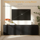 Arched Reeded Design Sideboard Buffet Cabinet