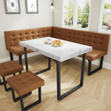 72 Inch Modern Corner Dining Table Set