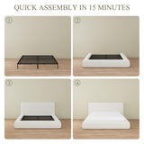 Cloud Bed Frame with Removable Headboard | Boucle Upholstered | Queen & King