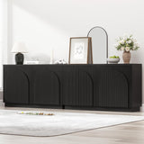 Arched Reeded Design Sideboard Buffet Cabinet