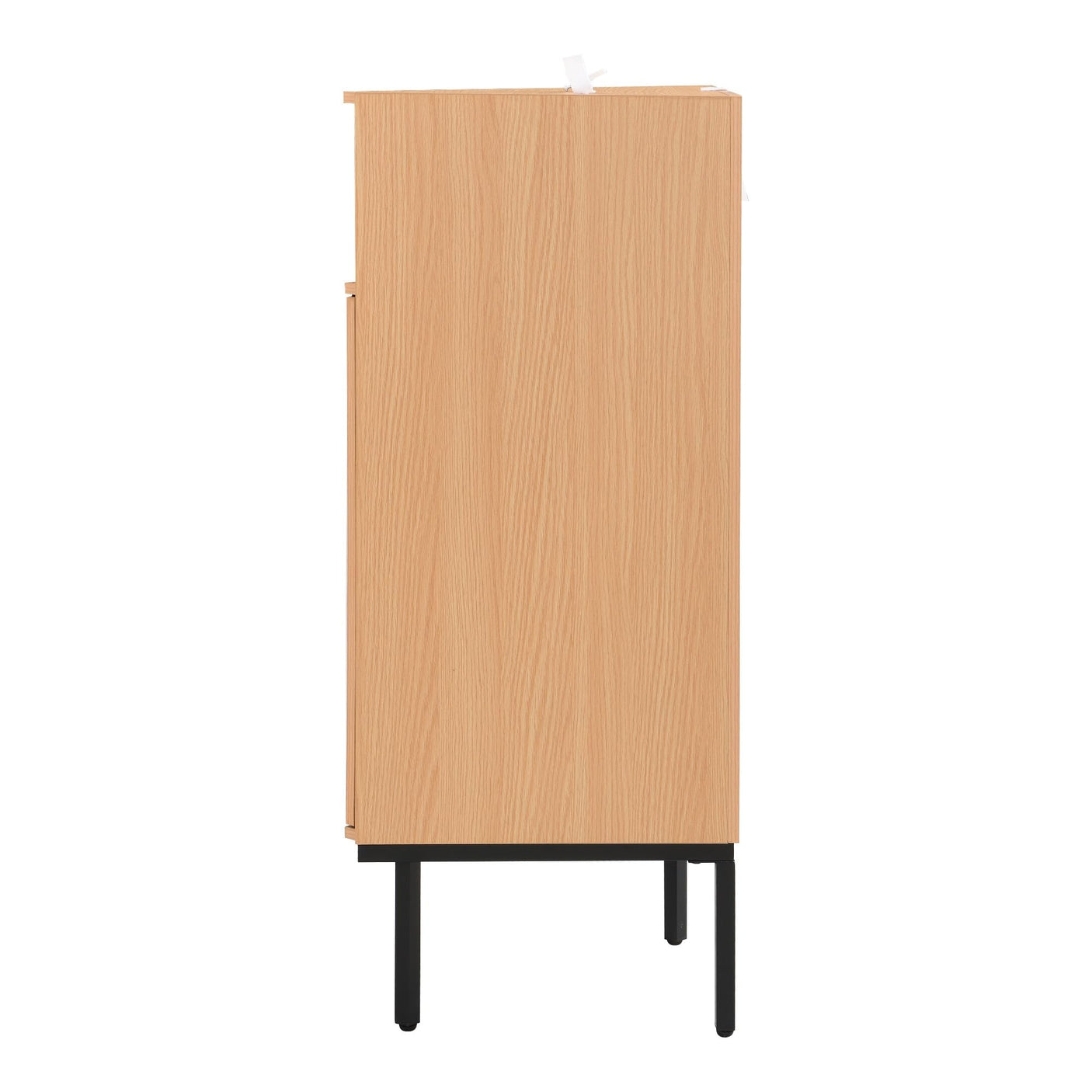 Corner Rattan Storage Cabinet with Adjustable Shelf - Boho Triangle Design