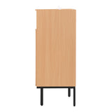 Corner Rattan Storage Cabinet with Adjustable Shelf - Boho Triangle Design