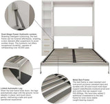 Queen Murphy Bed with Side Storage Cabinet & Bookshelf | Space-Saving Wall Bed | Yechen Home