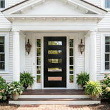 YECHEN 36" x 80" Fiberglass Pre-Hung Front Door, Contemporary Black Entry Door with Frosted Privacy Glass (Left/Right Hand Inswing)