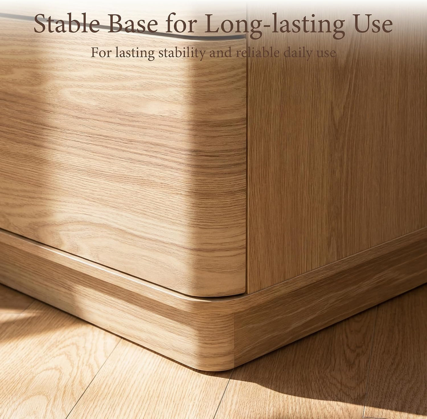 Nightstand with 2 Push to Open Drawers & Hidden Compartment | 22'' Curved Bedside Table | Mid-Century Modern