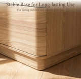 Nightstand with 2 Push to Open Drawers & Hidden Compartment | 22'' Curved Bedside Table | Mid-Century Modern