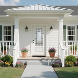 YECHEN 36" x 80" Fiberglass Pre-Hung Front Door, Contemporary Black Entry Door with Frosted Privacy Glass (Left/Right Hand Inswing)