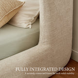 YECHEN Queen Cloud Bed Frame - Modern Upholstered Platform Bed with Curved Headboard, Water-Resistant Bouclé Fabric, Tool-Free Assembly, No Box Spring Needed