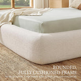 YECHEN Cloud Bed Frame - Upholstered Platform Bed, Tool-Free Assembly - Jordan Fnw Ivory (Queen/King)
