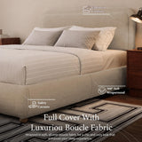 Upholstered Boucle Platform Bed Frame, No Box Spring, 800 lb Capacity – Full & Queen