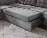 149'' Oversized Large Sectional Sleeper Sofa with Pull Out Bed & Cuddler | 7-Seater L-Shaped Sectional Couch with Chaise Lounge