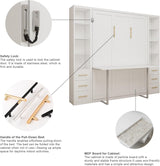 Queen Size Murphy Bed with Bilateral Cabinets & Storage Drawers | Space-Saving Wall Bed | Yechen Home