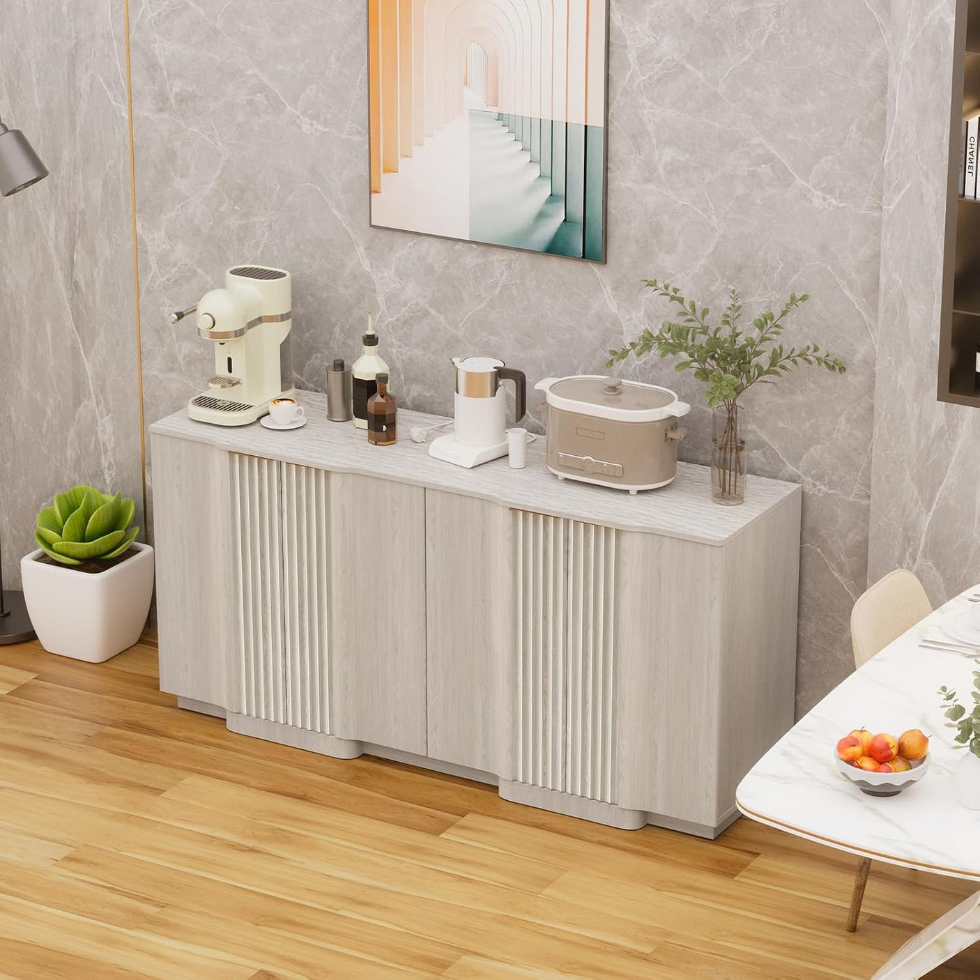 31.5" Modern Buffet Cabinet  With Storage