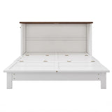 Solid Pine horizontal Murphy Bed Cabinet with Charging Station and Large Storage Drawer