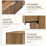 Fluted Nightstand with Charging Station