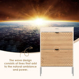 Slim Entryway Shoe Organizer with Half linear Circle Doors