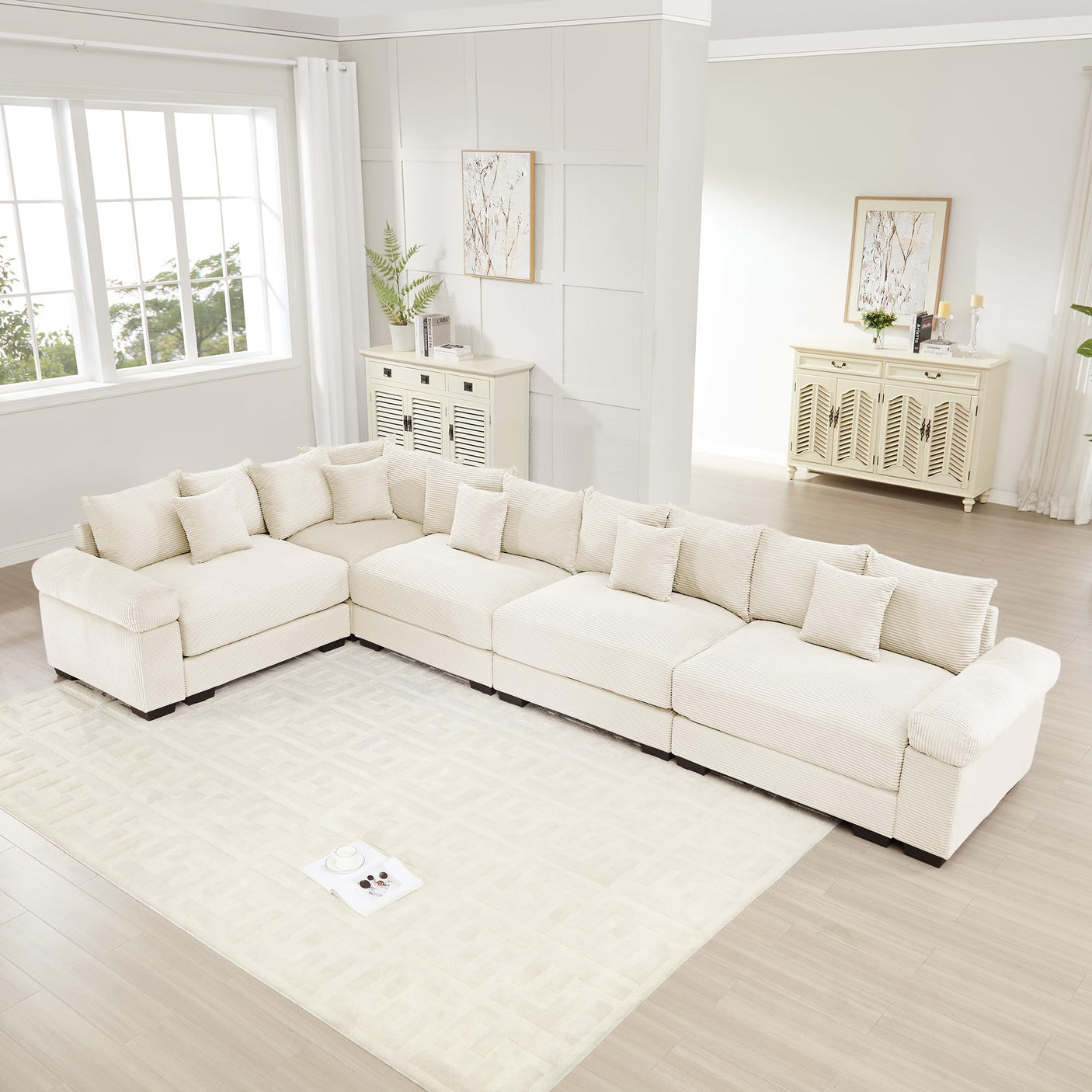 54" Oversized Corduroy Modular Sectional Sofa - Premium Comfort with High-Density Foam & Flexible Design