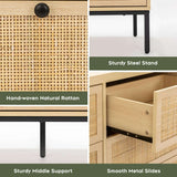 59" Wide Natural Rattan 9 Drawer Dresser