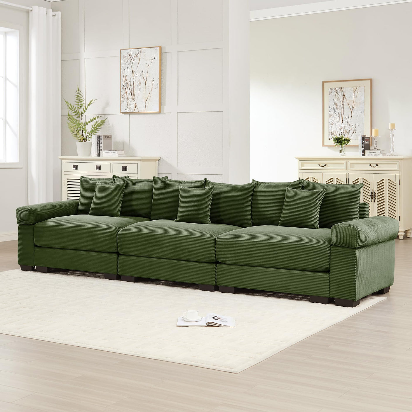 54" Oversized Corduroy Modular Sectional Sofa - Premium Comfort with High-Density Foam & Flexible Design