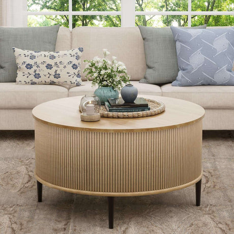 31.5" Round Coffee Table with Storage