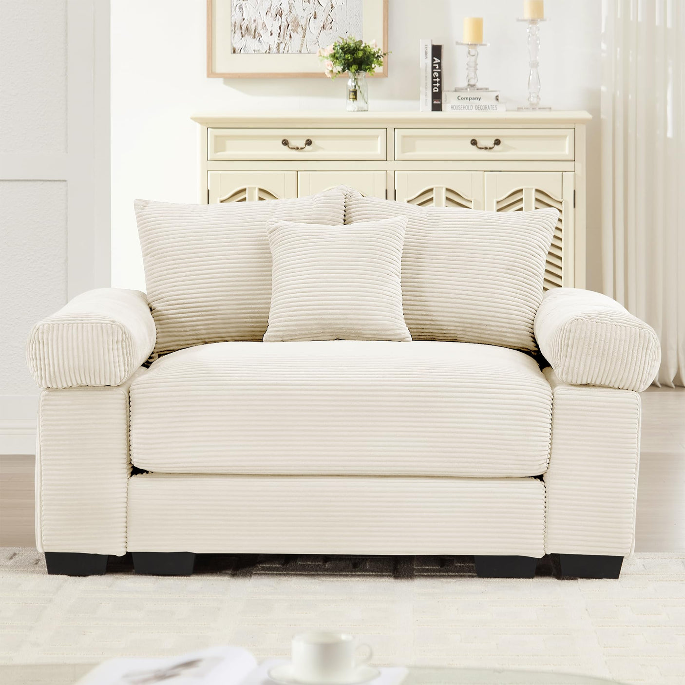 54" Oversized Corduroy Modular Sectional Sofa - Premium Comfort with High-Density Foam & Flexible Design