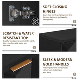 Yechen 59" Walnut Sideboard – Modern 3D Geometric Buffet Cabinet