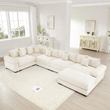 54" Oversized Corduroy Modular Sectional Sofa - Premium Comfort with High-Density Foam & Flexible Design