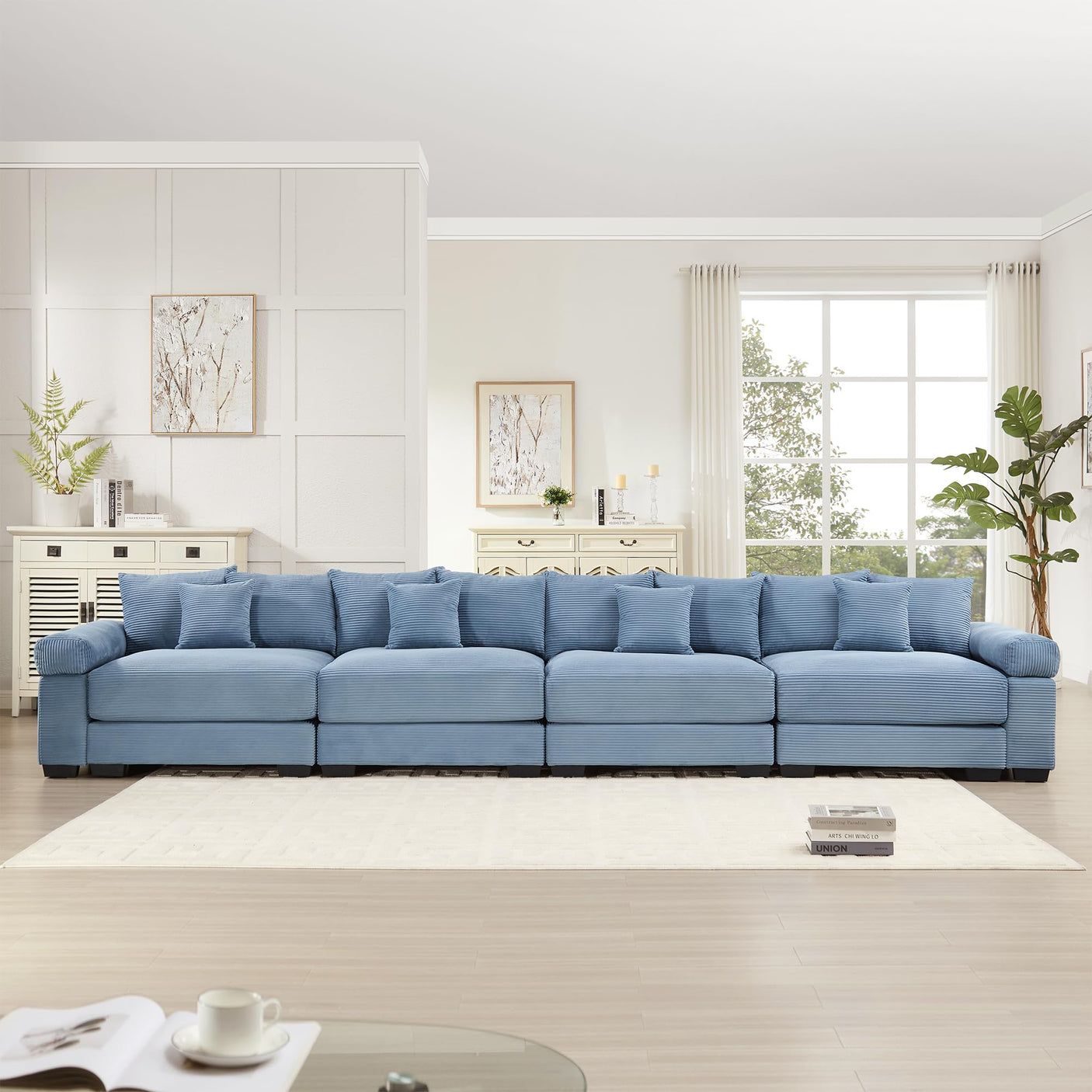 54" Oversized Corduroy Modular Sectional Sofa - Premium Comfort with High-Density Foam & Flexible Design