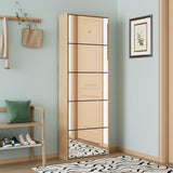 Mirror Shoe Cabinet with 5 Flip Drawers