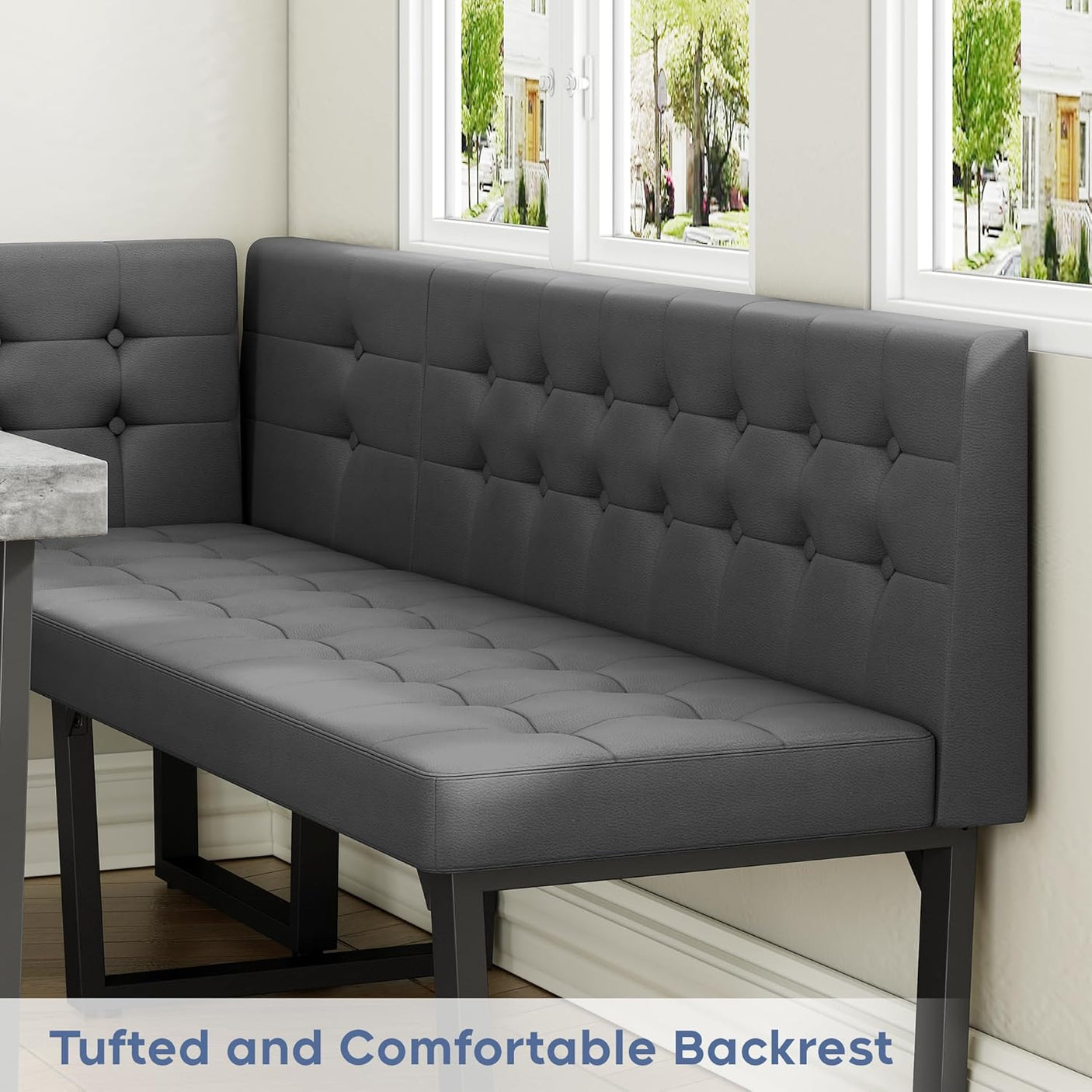 72 Inch Modern Corner Dining Table Set