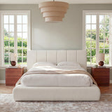 Cloud Bed Frame with Removable Headboard | Boucle Upholstered | Queen & King
