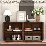 Yechen 59" Walnut Sideboard – Modern 3D Geometric Buffet Cabinet