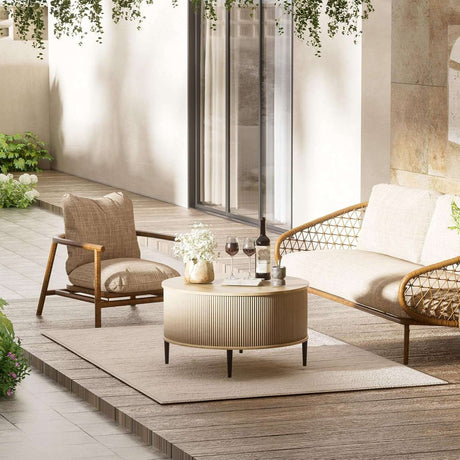 31.5" Round Coffee Table with Storage