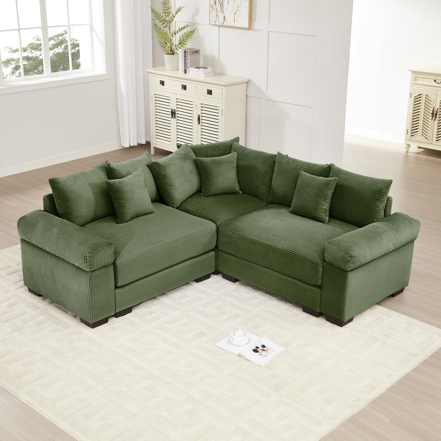 54" Oversized Corduroy Modular Sectional Sofa - Premium Comfort with High-Density Foam & Flexible Design