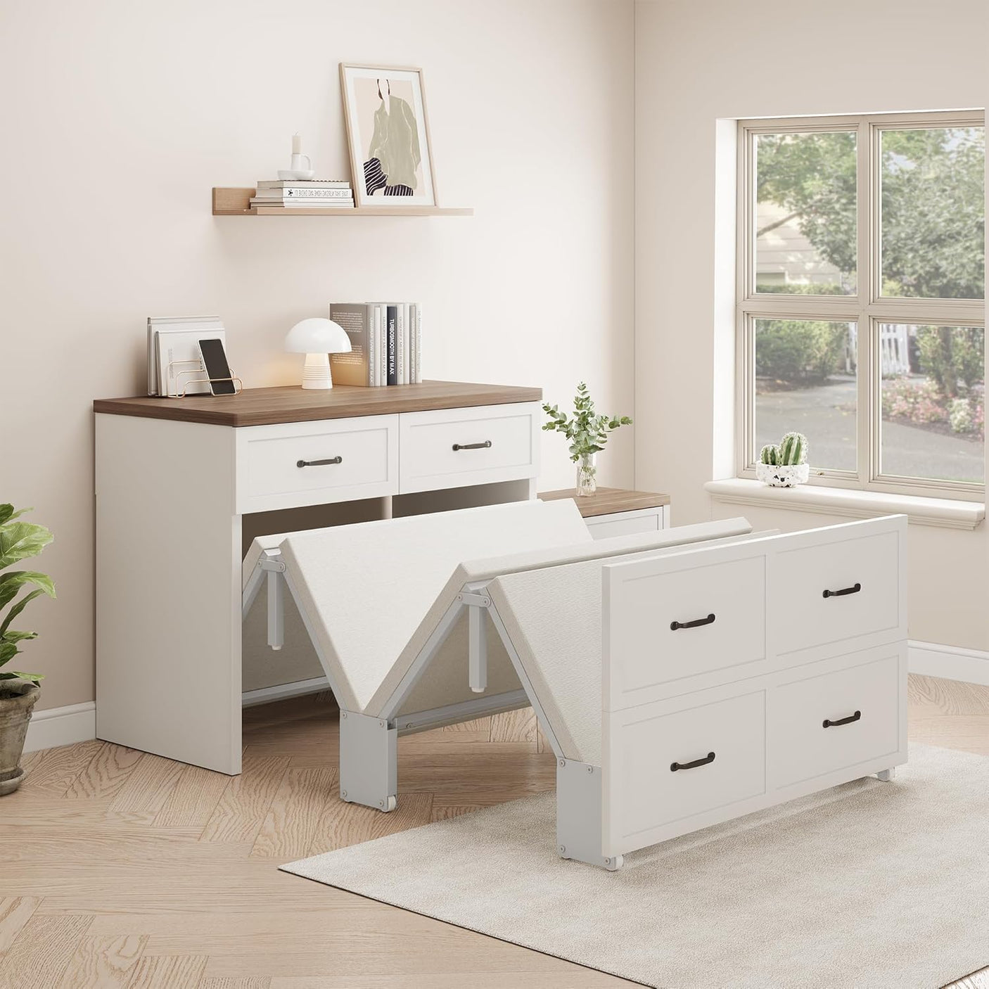 Twin Murphy Bed Chest with Drawer