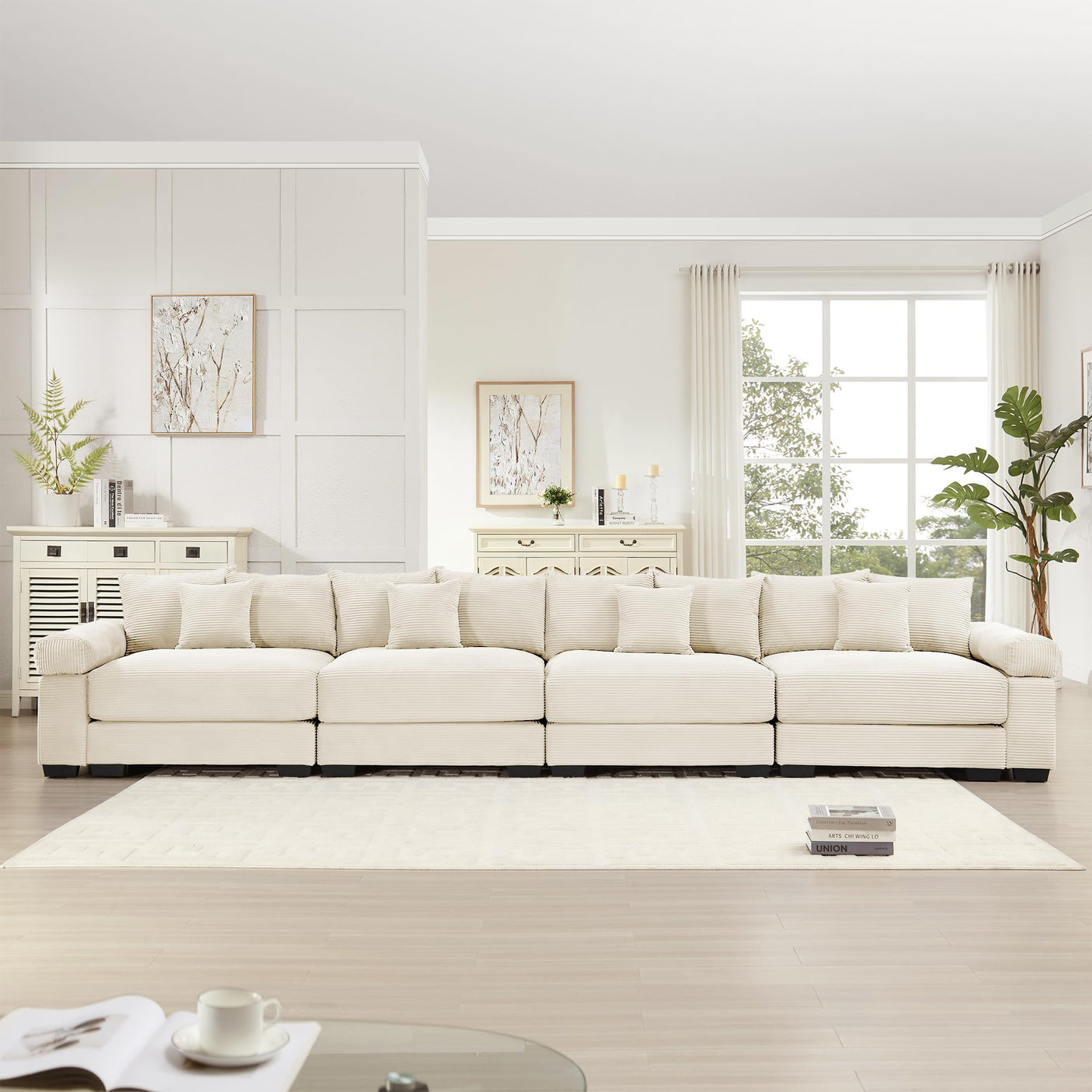 54" Oversized Corduroy Modular Sectional Sofa - Premium Comfort with High-Density Foam & Flexible Design